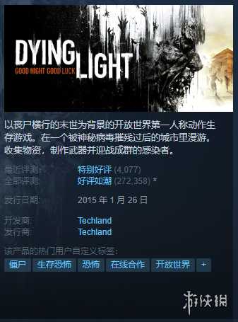 Steam每日特惠：《赛博朋克2077》《底特律》平史低